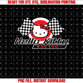 Hello Kitty Racing Tee Shirt Shirt PNG, DTF, DTG, Sublimation Design