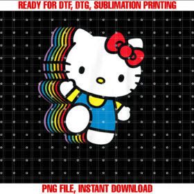 Hello Kitty Rainbow Shirt PNG, DTF, DTG, Sublimation Design