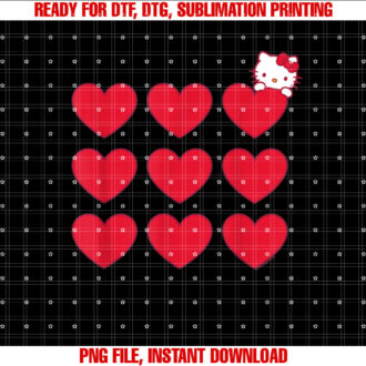 Hello Kitty Stacked Hearts Tee Shirt Shirt PNG, DTF, DTG, Sublimation Design