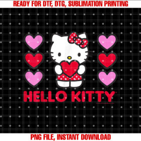 Hello Kitty Valentine Hearts Shirt Shirt PNG, DTF, DTG, Sublimation Design