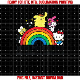 Hello Kitty and Friends Kind People Are My Kinda People Shirt PNG, DTF, DTG, Sublimation Design