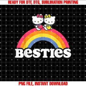Hello Kitty and Mimmy Besties Tee Shirt Shirt PNG, DTF, DTG, Sublimation Design