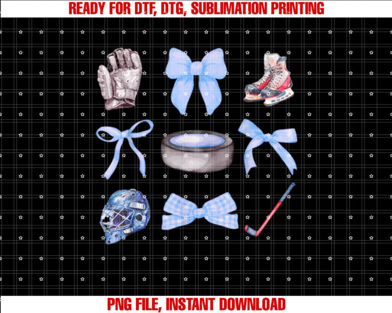 Hockey Coquette Bow Hockey Mama Game Day Women Girls Kids Shirt PNG, DTF, DTG, Sublimation Design