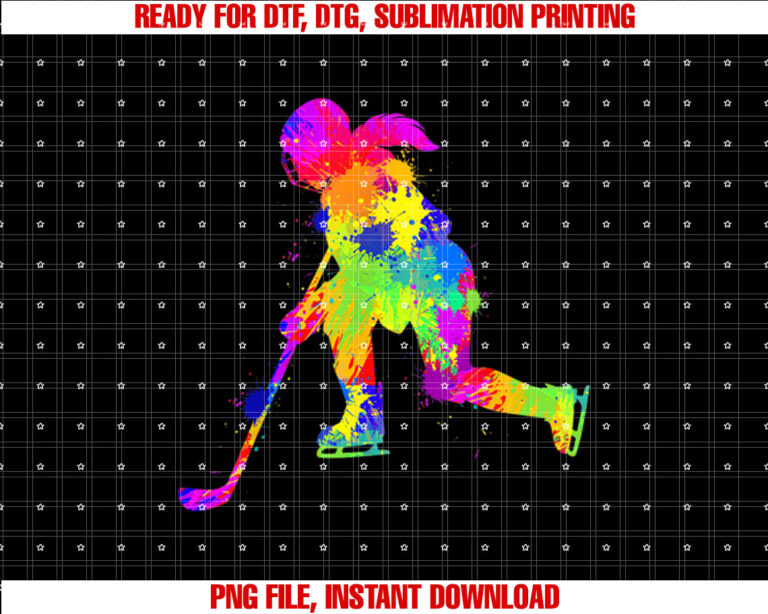 Hockey Ice Hockey Girls Women Youth Kids Shirt PNG, DTF, DTG, Sublimation Design