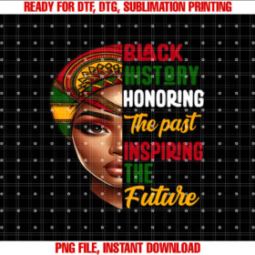 Honoring Past Inspiring Future Women Men History Month  Shirt PNG, DTF, DTG, Sublimation Design