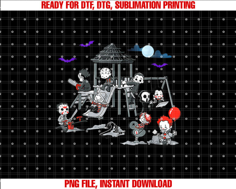 Horror Clubhouse In Park Halloween 2021 Costume Gift Shirt PNG, DTF, DTG, Sublimation Design