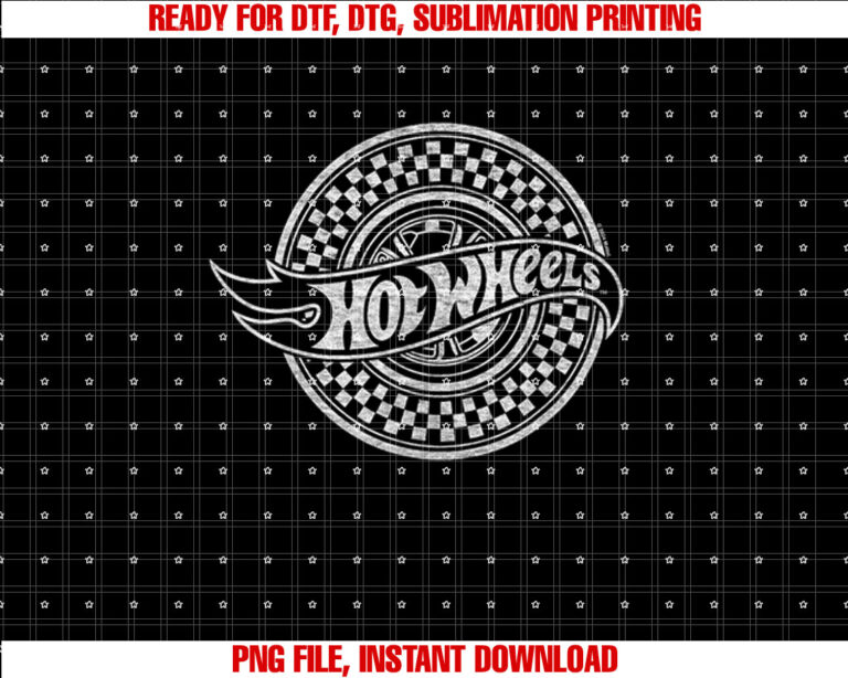 Hot Wheels Checked Circle Shirt design, Digital Download