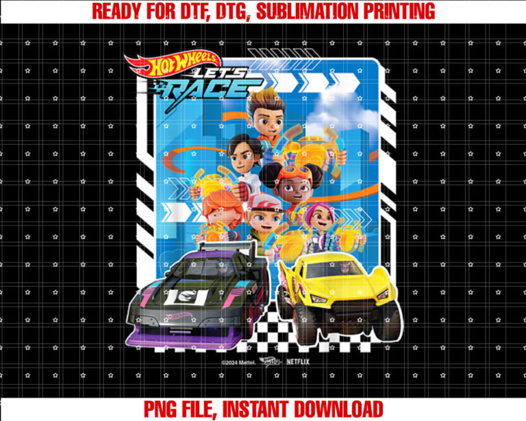 Hot Wheels Lets Race Coop Spark Mac Brights Axle Sidecar Shirt design, Digital Download