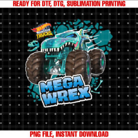 Hot Wheels Mega Wrex Shirt design, Digital Download