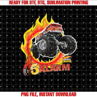 Hot Wheels Monster Trucks 5Alarm T-shirt design, Digital Download