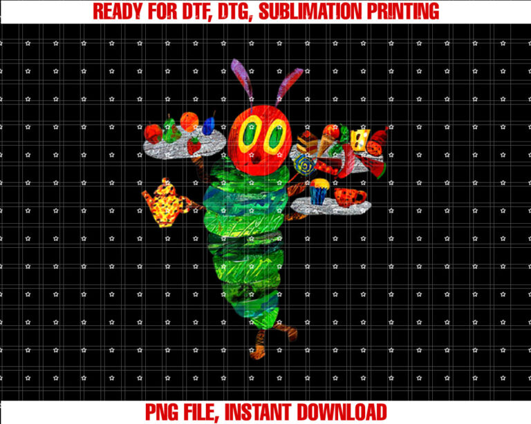 Hungry Caterpillar Funny Reading Book For Kids Boys Girls T-shirt design, Digital Download