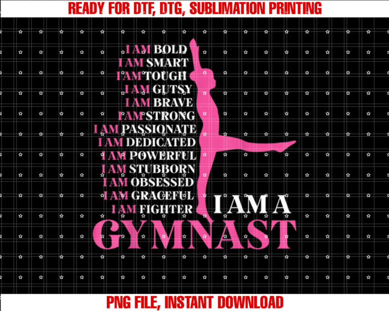 I Am A Gymnast Gymnastics Girls Boys Women Men Retro Sports T-shirt design, Digital Download
