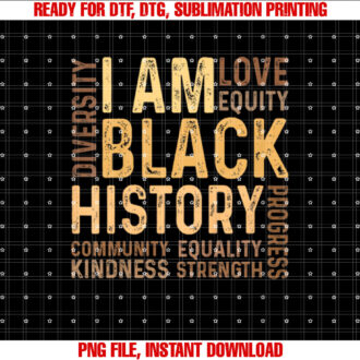 I Am Black History Black History Month Gift African American T-shirt design, Digital Download