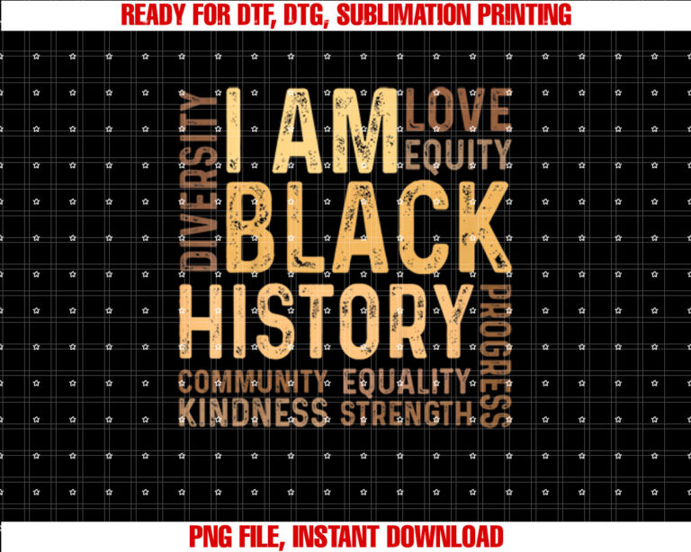 I Am Black History Black History Month Gift African American T-shirt design, Digital Download