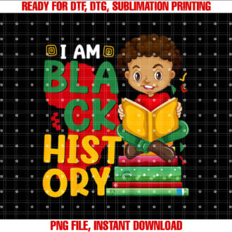 I Am Black History Month Africa African Students Boy Toddler T-shirt design, Digital Download