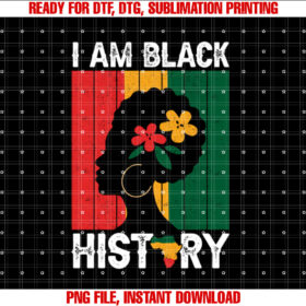 I Am Black History Month African American T-shirt design, Digital Download