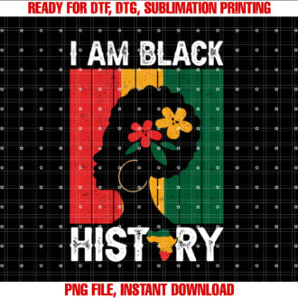 I Am Black History Month African American T-shirt design, Digital Download