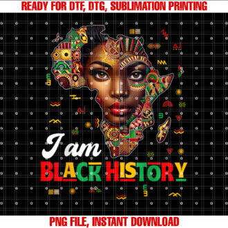 I Am Black History Month Map Africa African Pride Womens T-shirt design, Digital Download