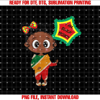I Am Black History Month Melanin Kids Girls Toddler Shirt design, Digital Download