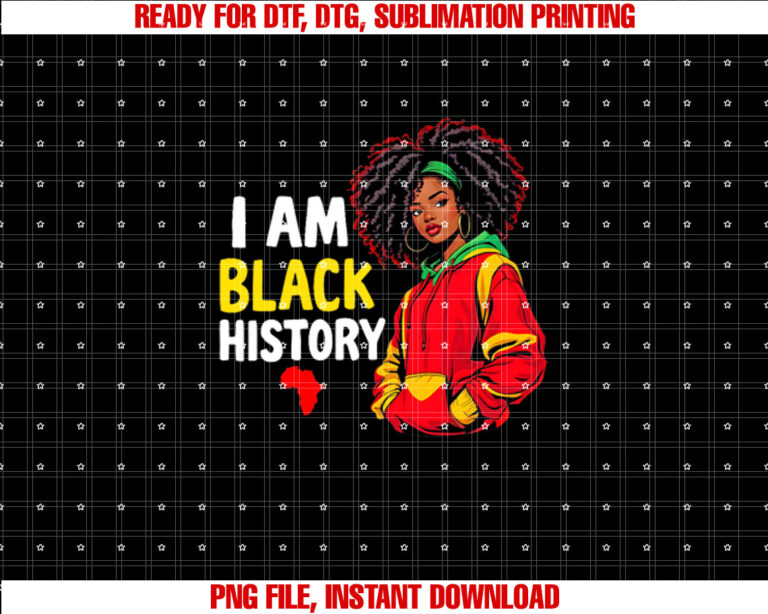 I Am Black History Month Teens Kids Girls African American Premium Shirt design, Digital Download