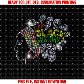 I Am Black History Month Woman Black Girl Magic Bling T-shirt design, Digital Download