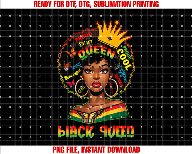 I Am Black History Month Women Girls Afro Black Queen Shirt design, Digital Download