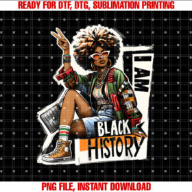 I Am Black History Proud Black Women Africa American Queen T-shirt design, Digital Download