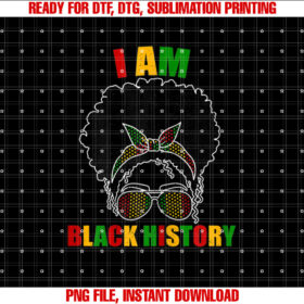 I Am The Strong African Queen Girls I Am Black History Month Shirt design, Digital Download