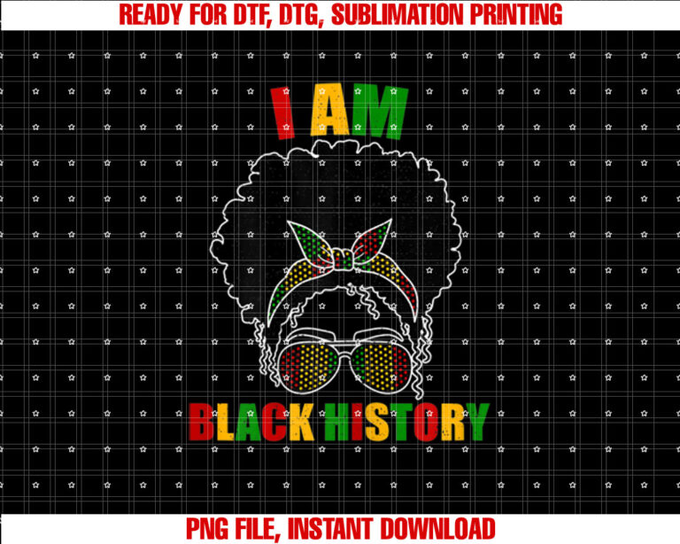 I Am The Strong African Queen Girls I Am Black History Month Shirt design, Digital Download
