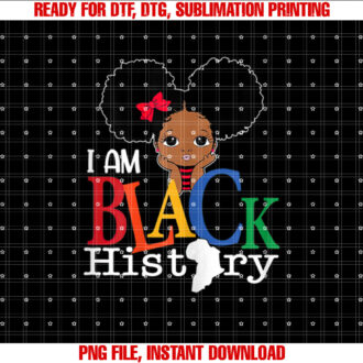 I Am The Strong African Queen girls Black History Month T-shirt design, Digital Download