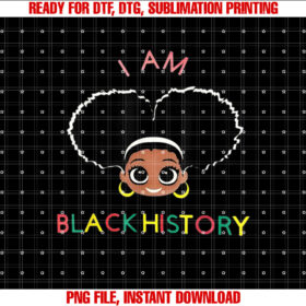 I Am The Strong African Queen girls Black History girls T-shirt design, Digital Download