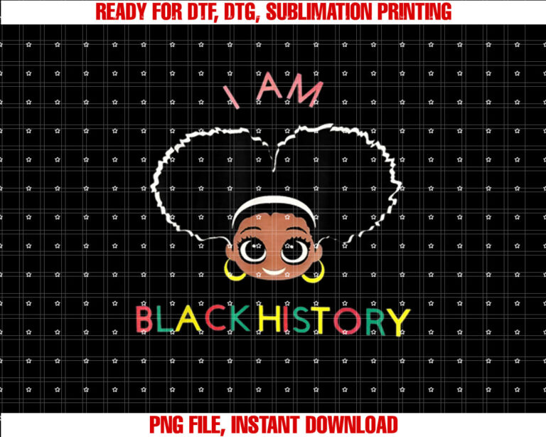 I Am The Strong African Queen girls Black History girls T-shirt design, Digital Download
