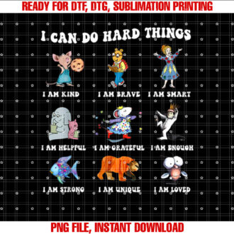 I Can Do Hard Things Teacher Back to School Childrens Book T-shirt design, Digital Download