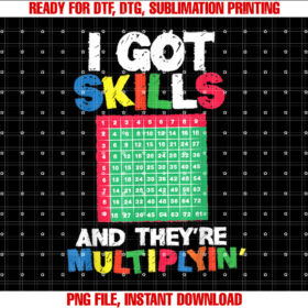 I Got Skills Theyre Multiplying Funny Math Teacher T-shirt design, Digital Download