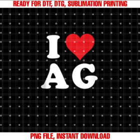 I Heart AG Initials I Love AG First And Last Name A G T-shirt design, Digital Download