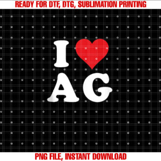 I Heart AG Initials I Love AG First And Last Name A G T-shirt design, Digital Download