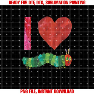 I Heart Hungry Caterpillar Cute Caterpillar Men Women Kids T-shirt design, Digital Download