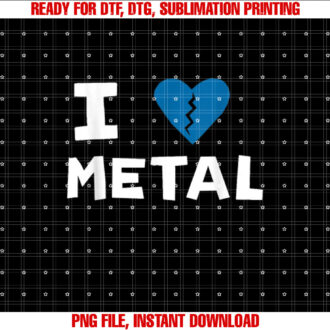 I Heart Metal Design Tee T-shirt design, Digital Download