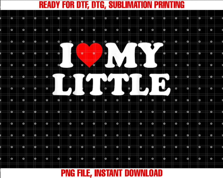 I Heart My Little Love Matching Little Big Sorority T-shirt design, Digital Download
