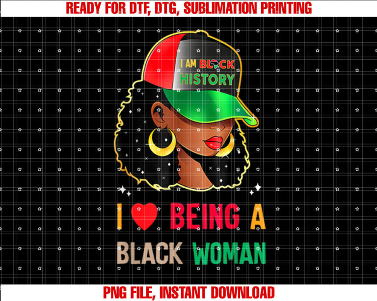 I Love Being A Black Woman Black History Month Shirt design, Digital Download