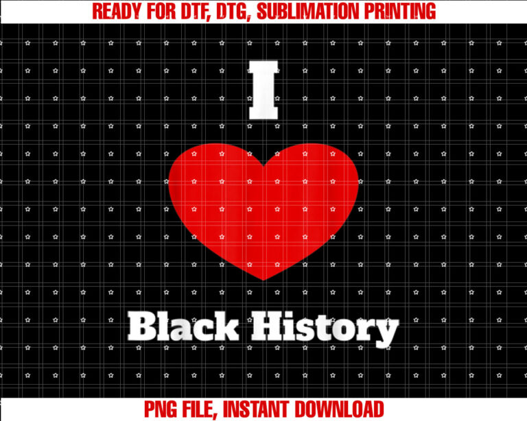 I Love Black History Month Heart Design Gift Shirt design, Digital Download