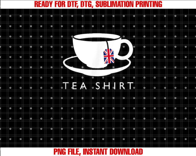I Love English Tea UK Flag T-shirt design, Digital Download