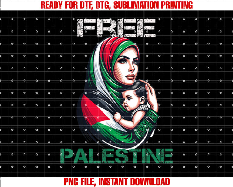 I Love Free Palestine Mother Children Gaza Strip Palestinian Shirt design, Digital Download