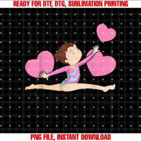 I Love Gymnastics Sports Gymnast Girls Women Cute Heart T-shirt design, Digital Download
