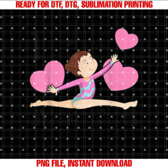 I Love Gymnastics Sports Gymnast Girls Women Cute Heart T-shirt design, Digital Download