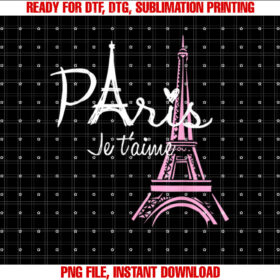 I Love Paris Eiffel Tower France French Souvenir Shirt design, Digital Download