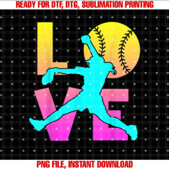 I Love Softball Teen Girl Women Mom Cute Pitcher Gift T-shirt design, Digital Download