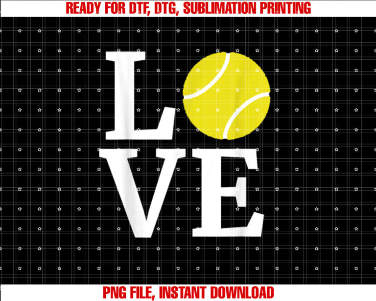 I Love Tennis Tennis Lovers Tee Women Men Kids T-shirt design, Digital Download