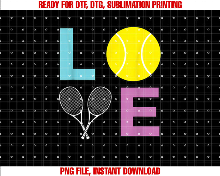 I Love Tennis Tennis Player T-shirt design, Digital Download