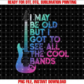 I May Be Old But I Got To See All The Cool Bands 80s Colors T-shirt design, Digital Download